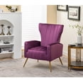 thumbnail image 1 of ZXNYH Modern Velvet Accent Chair for Living Room, Bedroom or Office with Stylish Metal Legs, Plush Upholstery and Wood Frame, Small-Medium, Teal, 1 of 3