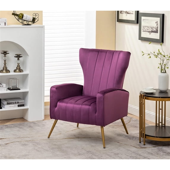 ZXNYH Modern Velvet Accent Chair for Living Room, Bedroom or Office with Stylish Metal Legs, Plush Upholstery and Wood Frame, Small-Medium, Teal