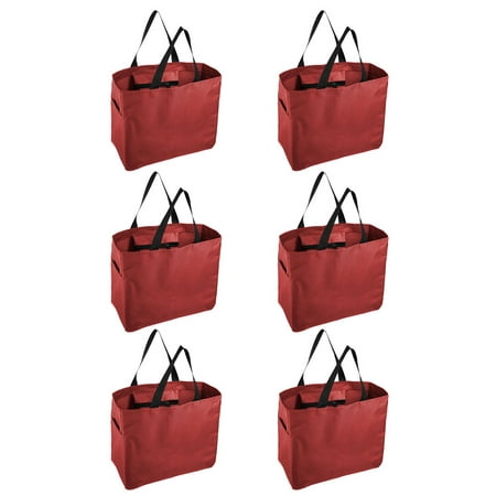 Tote Bags for Everyday Use - Sturdy Reusable Tote Bags - by Mato and Hash - 6PK Red CA2950
