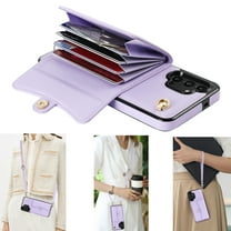 Dteck for Samsung Galaxy A53 5G Wallet Case, PU Leather Case with Card Holder Crossbody Lanyard Wrist Strap, RFID Blocking Protective Case for Samsung Galaxy A53 5G,Purple