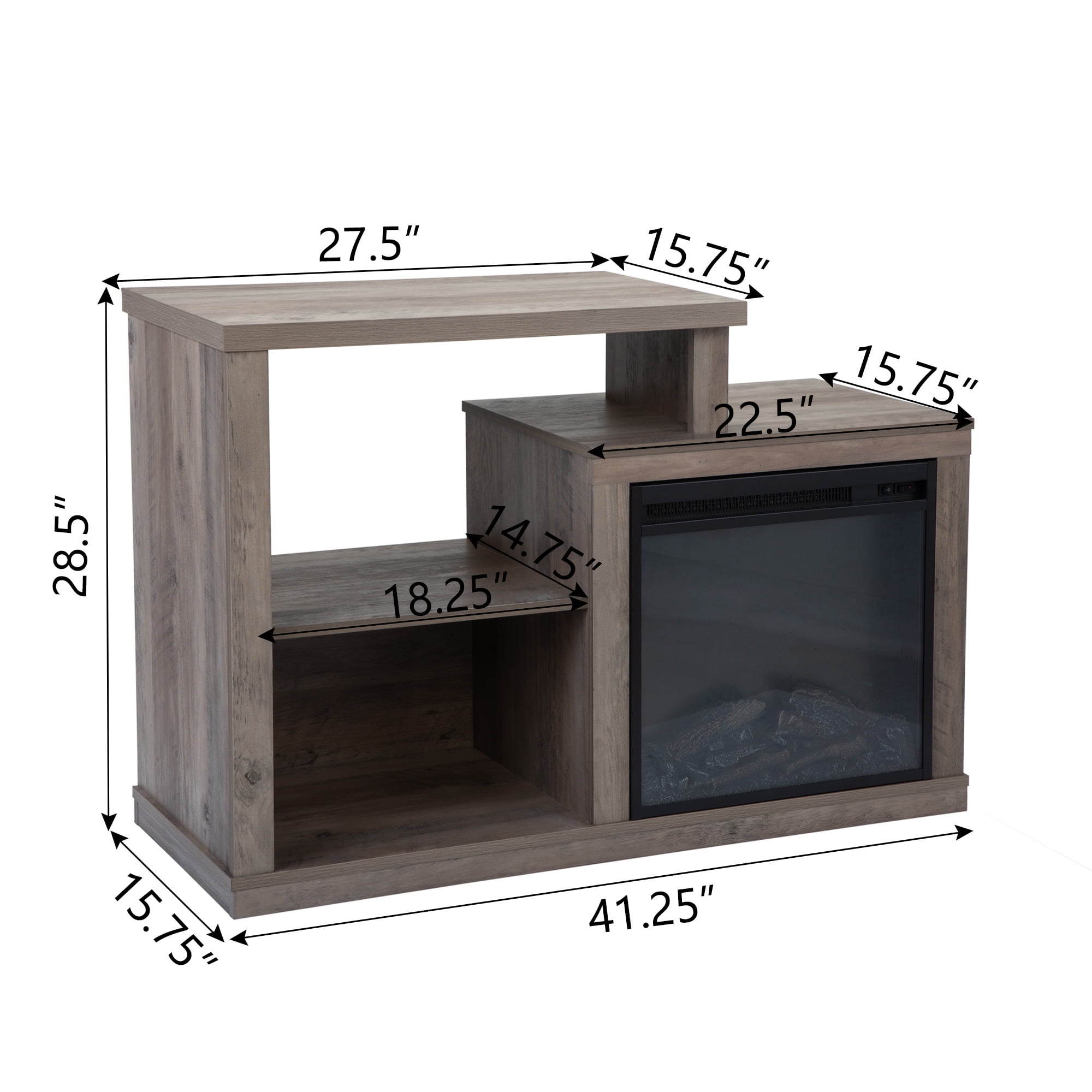 Lowestbest Classic Fireplace TV Stand, TV Cabinet Farmhouse Media Console Cabinet Suitable for Up to 41 Inches, Taupe Lowestbest Classic Fireplace TV Stand, TV Cabinet Farmhouse Media Console Cabinet Suitable for Up to 41 Inches, Taupe