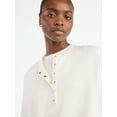 thumbnail image 4 of Scoop Women’s New Scubaknit Raglan Henley Top, Sizes XS-XXL, 4 of 5