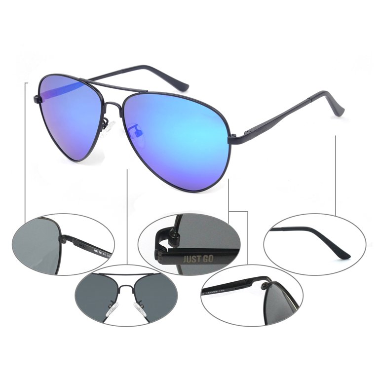 JUST GO Metal Frame Vintage Aviator Style Sunglasses with  display picture 1