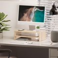 thumbnail image 2 of Computer Monitor Stand . s Laptop Riser with Storage Shelf Wooden Desk Organizer for Home Office Use (Oak), 2 of 8