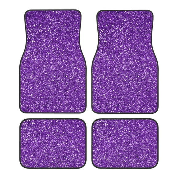 Naloa Glitter Purple Car Foot Mat Set of 4 Pieces - Universal Floor Liner Neoprene Full Set Floor Mats for Cars Trucks SUV