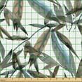thumbnail image 2 of Ambesonne Nature Art Fabric by the Yard Upholstery, Leaf Print Modern Art, 1 Yard, Taupe Grey and Cadet Blue, 2 of 5