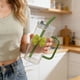thumbnail image 5 of Vaso de agua de vidrio de 400 ml con tapa y asa, pajita de vidrio desmontable y decoración de mariposa | Vaso transparente duradero para casa, oficina, viajes, té helado y agua, 5 of 7