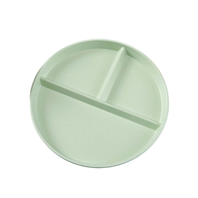 Ramiter Three Grid Reducing Meal Plate Wheat Straw Anti Fall Household Plate 3 Grid Plate Simple Special Plate Kid Plate Plate Mat Set 4 for Christmas
