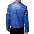 thumbnail image 2 of Hombres Moda Pu Cuero Abrigo Slim Fit Biker Motocicleta Chaqueta Bomber Cremallera Outwear, 2 of 3