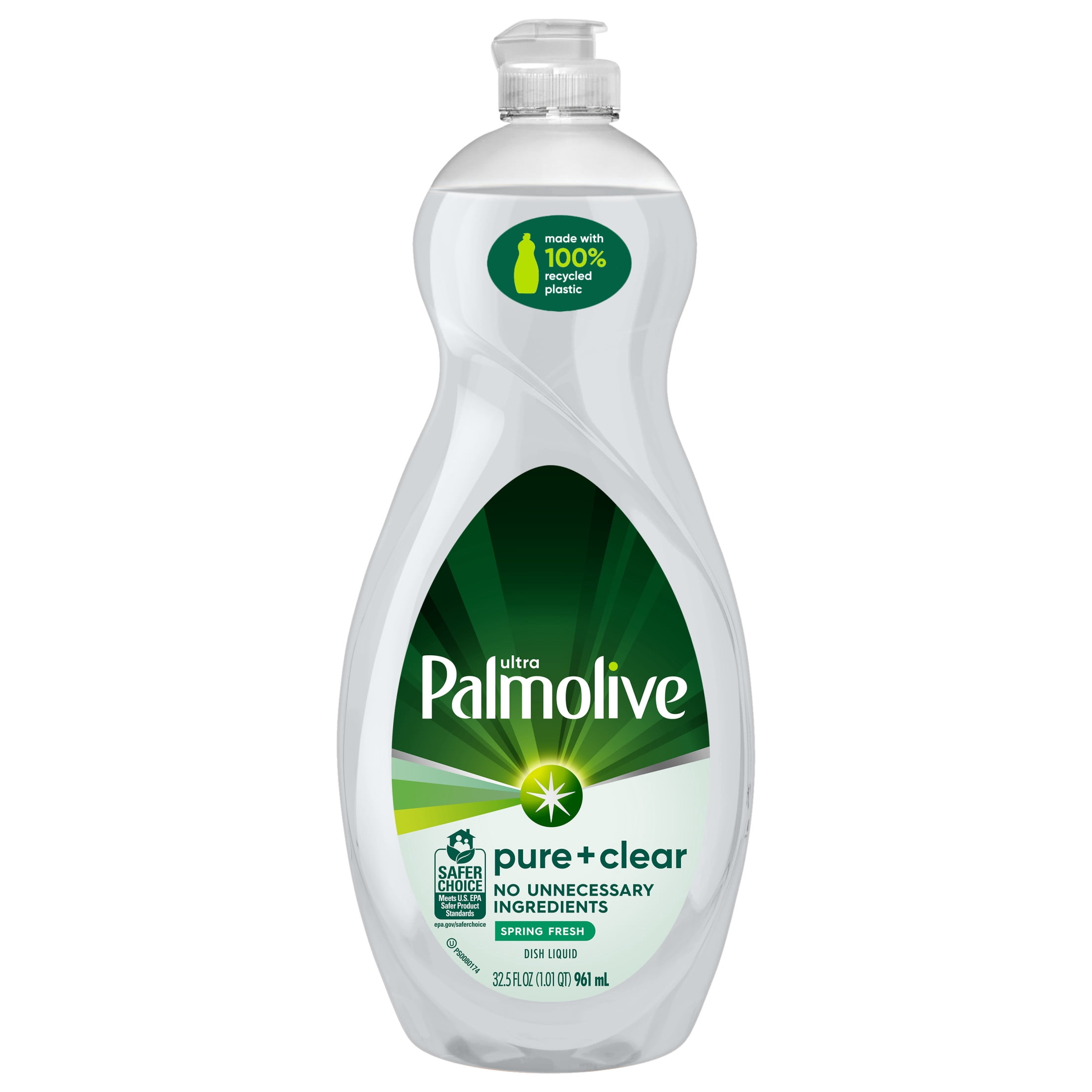 Palmolive Ultra Pure + Clear Liquid Dish Soap, Spring Fresh Scent, 32.5 fl oz