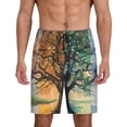 thumbnail image 3 of Lsque Seasonal Tree Reflection Mens Sleep Pajama Shorts,Short Pajama Pants, Cotton Ultra-Soft Knit-4X-Large, 3 of 9
