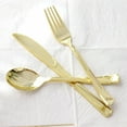 thumbnail image 2 of 50 pcs Golden Rose Gold Plastic Cutlery Set Crystal Clear Cutlery-set Plastic Dinner Knife Fork Spoon Birthday Party Household, 2 of 10