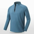 thumbnail image 2 of Drindf Gym Workout Shirts for Men Big and Tall Slim Fit Sports Tops Athletic Moisture Wicking Shirt Casual Quarter Zip Pullover Top Long Sleeve Plain T-shirts, 2 of 8