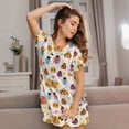 thumbnail image 3 of Lsque cute bugs Pattern Nightgowns for Women Sleep Shirts Short Sleeve Nightshirt Pullover Nightdress Soft Sleepwear Relaxed Fit Nightdress, 3 of 6