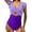 Purple, variant on ZRBYWB Women's Swimsuit Women Ruffle Cutout Bathing Suits V Neck Wrap Swimwear Vintage