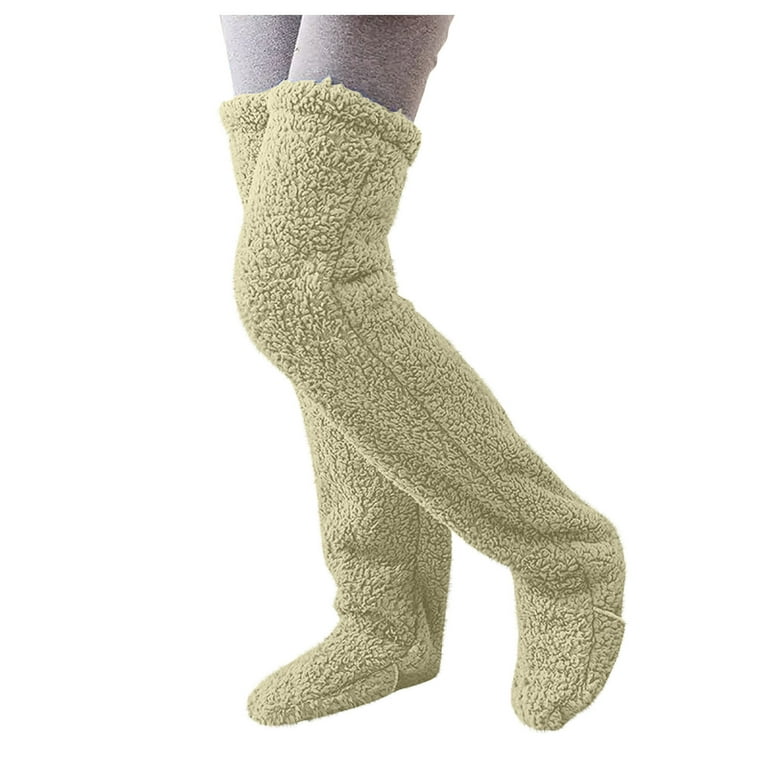 Snuggs Cozy Socks, Sock Slippers for Women and Men, Knee High Slipper  Socks, Warm Over Knee Fuzzy Socks, Women's Winter Over Knee Home Fuzzy Long