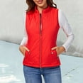 thumbnail image 2 of adviicd Women's Vest, Stand Collar Lightweight Zip Quilted Vest for Women 2025 Fall Fashion (Red, XXL), 2 of 5