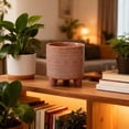 thumbnail image 5 of Flora Bunda 6Inch Aqeuduct Footed Ceramicfor Succulents, Candies, Paper pins for Home Office Decorations , Mauve (no Drainage Hole, no Mess), 5 of 5