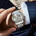 thumbnail image 4 of OLEVS Watches For Men Chronograph Multifunction Business Dress Luxury Casual Analog Moon Phase Flywheel Quartz Stainless Steel Waterproof Luminous Men Wrist Watches Reloj Para Hombre Gray Dial, 4 of 13
