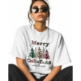 thumbnail image 2 of T Shirts for Women Short Sleeve Cotton Crewneck T-Shirt, Merry Christmas Red Green Xmas Tree Tee Tops Casual Basic T-Shirts, XS-5XL White S, 2 of 7