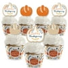 Big Dot of Happiness Happy Thanksgiving - Cupcake Decoration - Fall Harvest Party Cupcake Wrappers and Treat Picks Kit - Set of 24