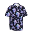 thumbnail image 2 of Daiia flower Skull crystal Hawaiian Shirt for Men Gentle Cotton Regular Short Sleeve Casual-XX-Large, 2 of 9