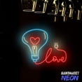 thumbnail image 2 of Handmadetneonsign Heart Lightbulb Neon Sign, Cute Led Light For Couples, Office & Gift Ideas 132209, 2 of 5