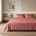 thumbnail image 2 of Unique Bargains Microfiber Gauze Bed Sheet Flat Sheet Bedding Pink 66"x88", 2 of 5