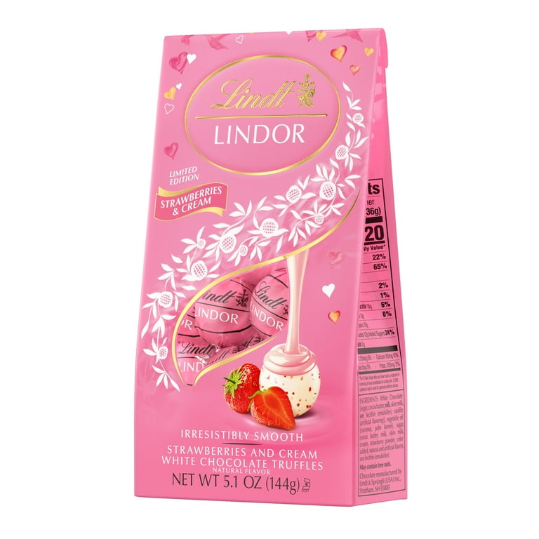 Lindt LINDOR Strawberries and Cream White Chocolate Truffles
