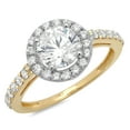 thumbnail image 2 of 1.86 ct Round Cut Moissanite Halo Engagement Ring for Women in 18K White/Yellow Gold, 2 of 2