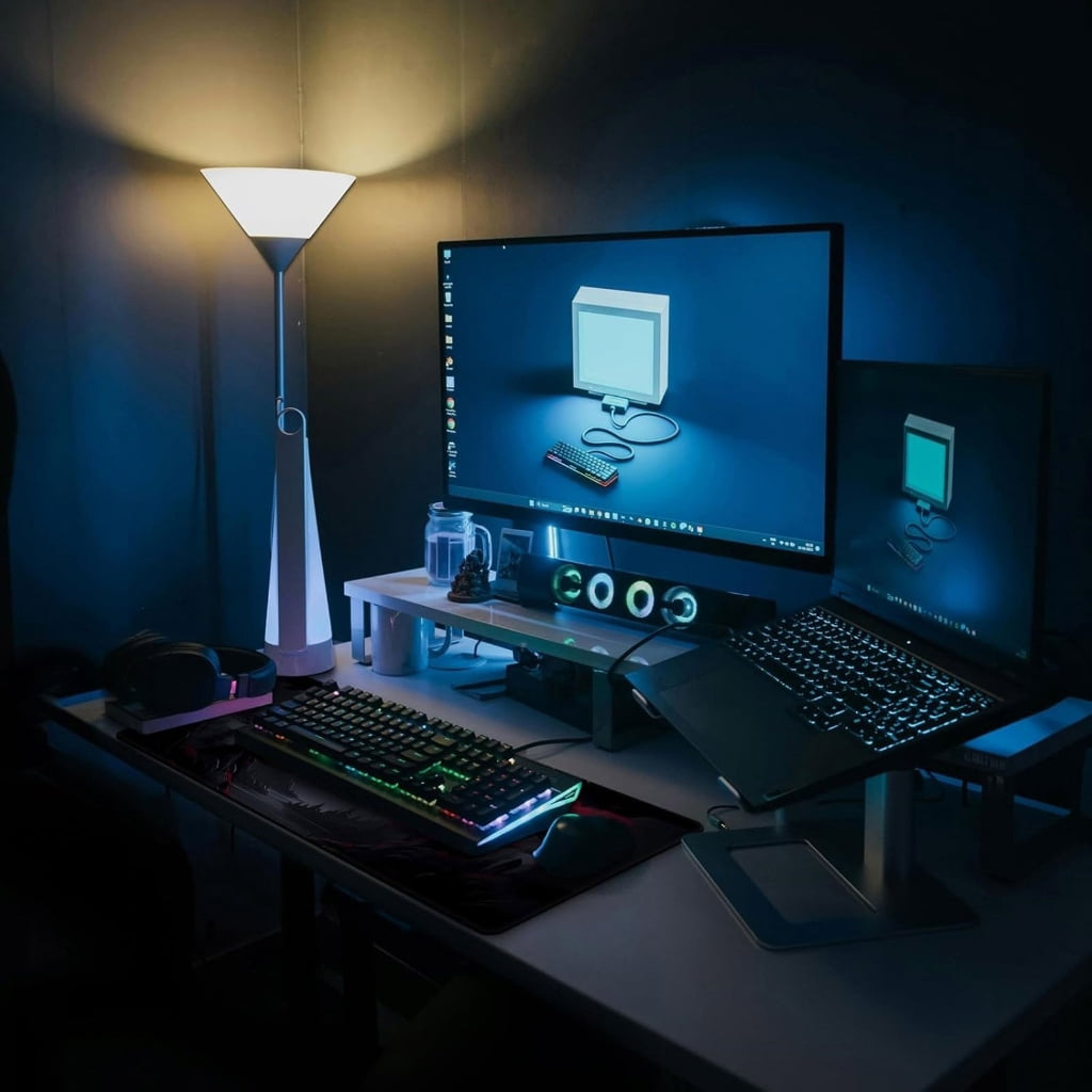 Large Desk Pad For Keyboards And Mouse 0.12Inch Thick Stitched Border Gaming Mouse Mat With Anti Skid Base Machine Wash