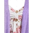 thumbnail image 3 of Camiseta Irregular Diseño Impreso Floral Tamaño Grande Rosegal  Mangas largas de talla grande, 3 of 5