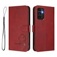 thumbnail image 2 of For Samsung Galaxy A13 4G / 5G Litter Panda Embossing Leather Phone Case with RFID Blocking Card Slot Wallet Magnetic Clasp Lanyard Flip Stand Case,Wine Red,For Galaxy A13 4G / 5G, 2 of 9