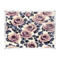 thumbnail image 2 of WOBOGO Mauve Vintage Rose Acrylic Serving Trays 15.7x11.8 Inch Spill Proof Clear Decorative Organizer with Handle, 2 of 7