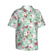 thumbnail image 2 of Uemuo Bunny And Rose Printed Regular Fit Short Sleeve Casual Hawaiian Shirt for Men,Aloha shirt,Tropical shirt,Floral print shirt,Vacation Beach shirt-3X-Large, 2 of 9