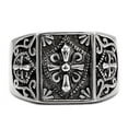 thumbnail image 5 of Anillo Color Plata Para Hombres de Acero Inoxidable Cruz Medieval Antigua, 5 of 5