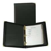Samsill Classic Collection Executive Presentation 3 Ring Binder, Zipper Closure, 1.5 Inch Brass Round Ring, Black
