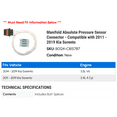 thumbnail image 2 of Manifold Absolute Pressure Sensor Connector - Compatible with 2011 - 2019 Kia Sorento 2012 2013 2014 2015 2016 2017 2018, 2 of 2