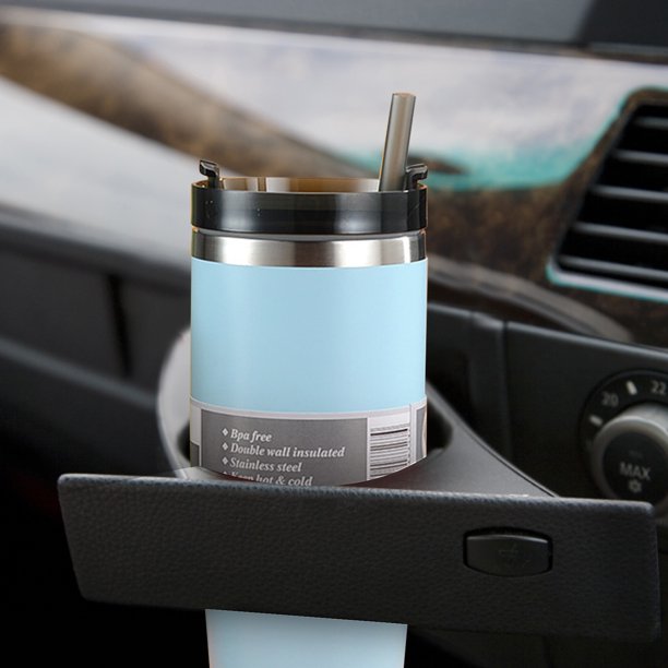 Taza de café con aislamiento de paja de 30 oz, taza de agua para coche con pintura de diamante, termo (azul) Likrtyny Para Estrenar
