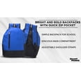 thumbnail image 3 of 6 Quick Zip Backpacks Set - Polyester, Unique features, Front Pocket, Vibrant - Blue, 3 of 5