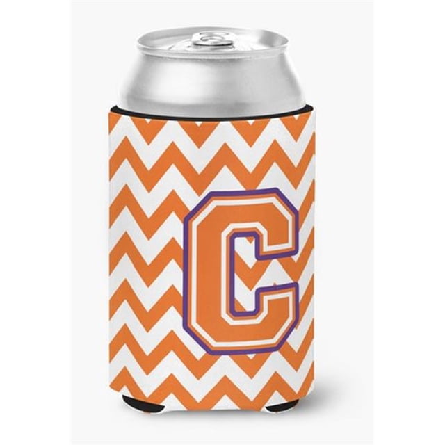 Carolines Treasures CJ1062-CCC Letter C Chevron Orange & Regalia Can or Bottle Hugger