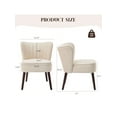 thumbnail image 3 of Studyset Modern Velvet Accent Chair,Soft Upholstered Living Room Chair With Wooden Legs,Comfy Armless Lounge Chair For Bedroom,Waiting Room, Office And Vanity, 3 of 8