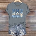 thumbnail image 2 of Lorytime Womens Tshirts Easter Crew Neck Shirt Short Sleeve Casual Trendy Tops Bunny Loose Basic Outfit Clothes Gray 3XL, 2 of 6