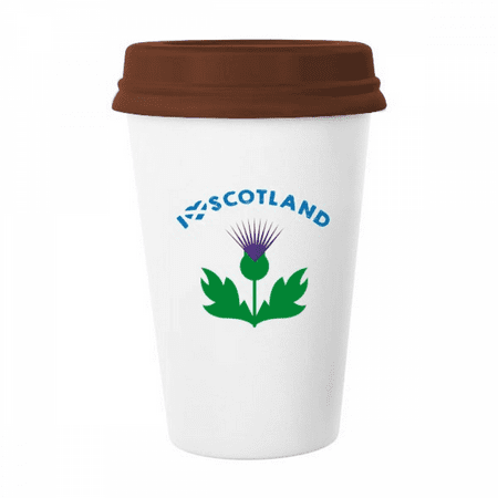 

Scottish Representative Thistle Mug Coffee Drinking Glass Pottery Cerac Cup Lid