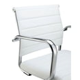 thumbnail image 6 of Home Square Jackson Contemporary Faux Leather Bar Stool in White - Set of 3, 6 of 7
