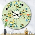 thumbnail image 2 of Designart 'Bright Eucalyptus Floral Pattern Iii Horloge Murale Moderne du Milieu du Siècle, 2 of 4