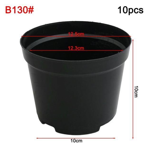 10 PCS Plant Pots Black Plastic Plant Nursery Pots Multiple Sizes Large Garden Flower Pot Container For Succulents Cuttings