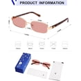 thumbnail image 4 of Retro Rectangle  Sunglasses for Women Men Small 90s  Trendy Slim Narrow Rectangular Frame VL9684, 4 of 6