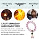 thumbnail image 3 of Pulsera artesanal de cristal rosa Pulsera elástica para mujer, rosa: significa sabiduría y aprendizaje. Adepaton BST3004649-3, 3 of 5