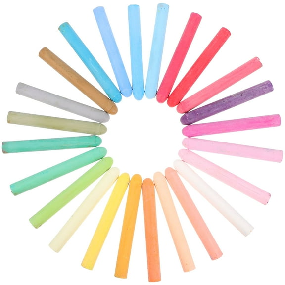 CCOCC 24pcs Portable Teachers Chalks Water-soluble Colored Chalks Safety Chalks Blackboard Painting Chalks